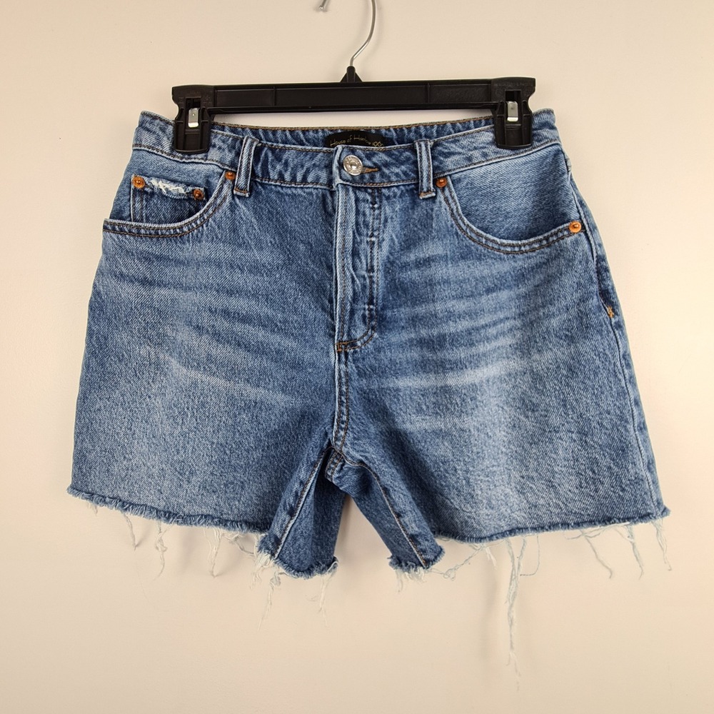House of Harlow 1960 Blue Denim High Rise Cut Off Shorts Size 26 Button Fly